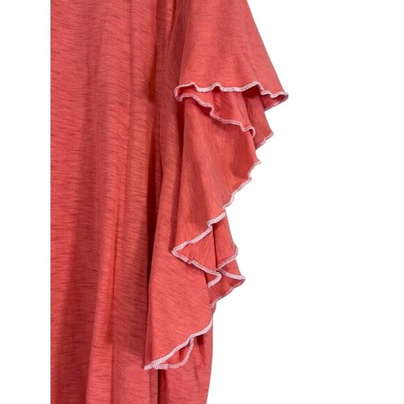 Lane Bryant Top Women 26 Orange Boho Western Peasant Embroidery Feminine Retro - Picture 9 of 11